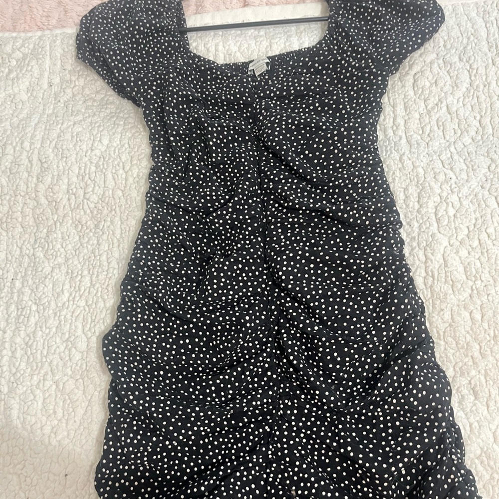 American Eagle Outfitters Black and White Polka Dot Mini Dress